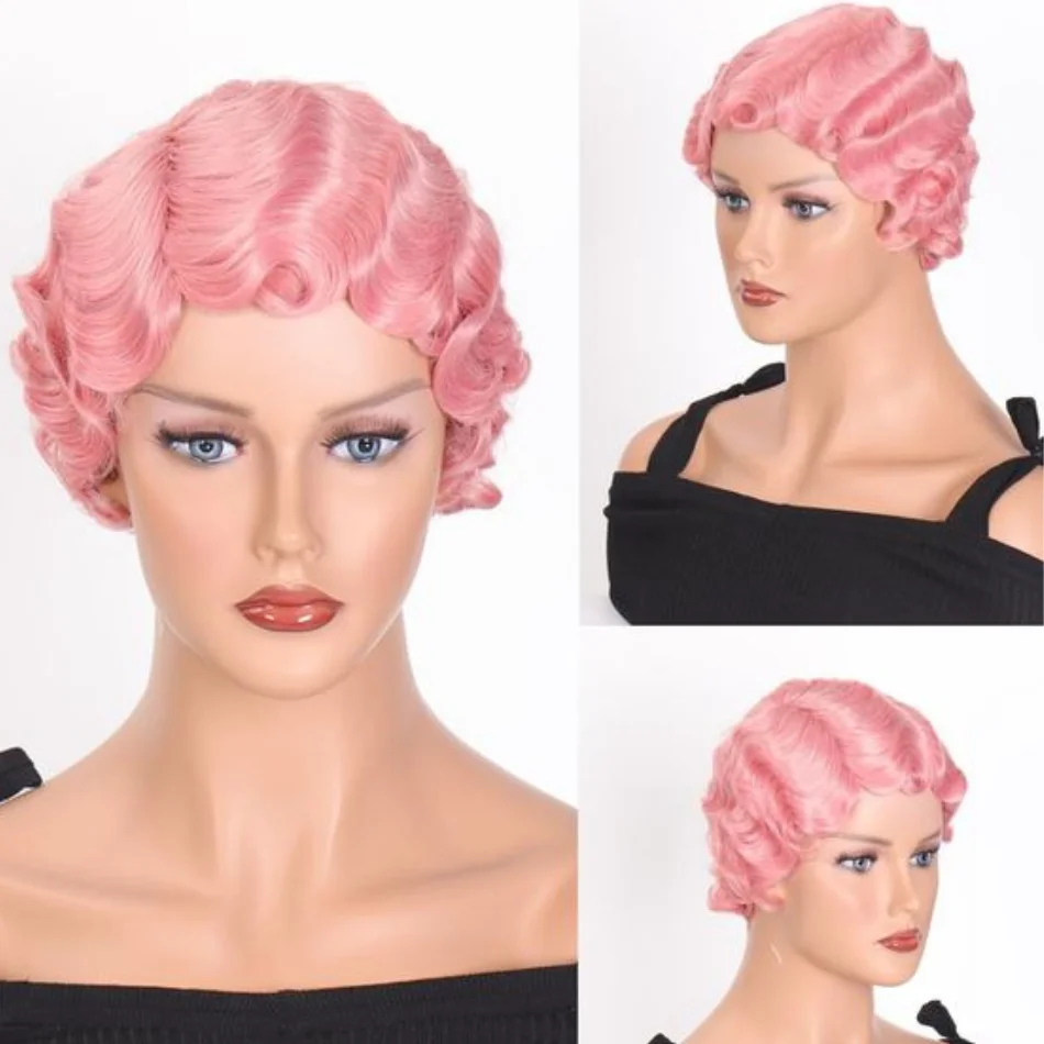 Short Finger Wave Cheap Wigs For Women Human Hair Pixie Cut Wig Short Human Hair Wigs Machine Made Mix Color Brazilian Pixie Cut