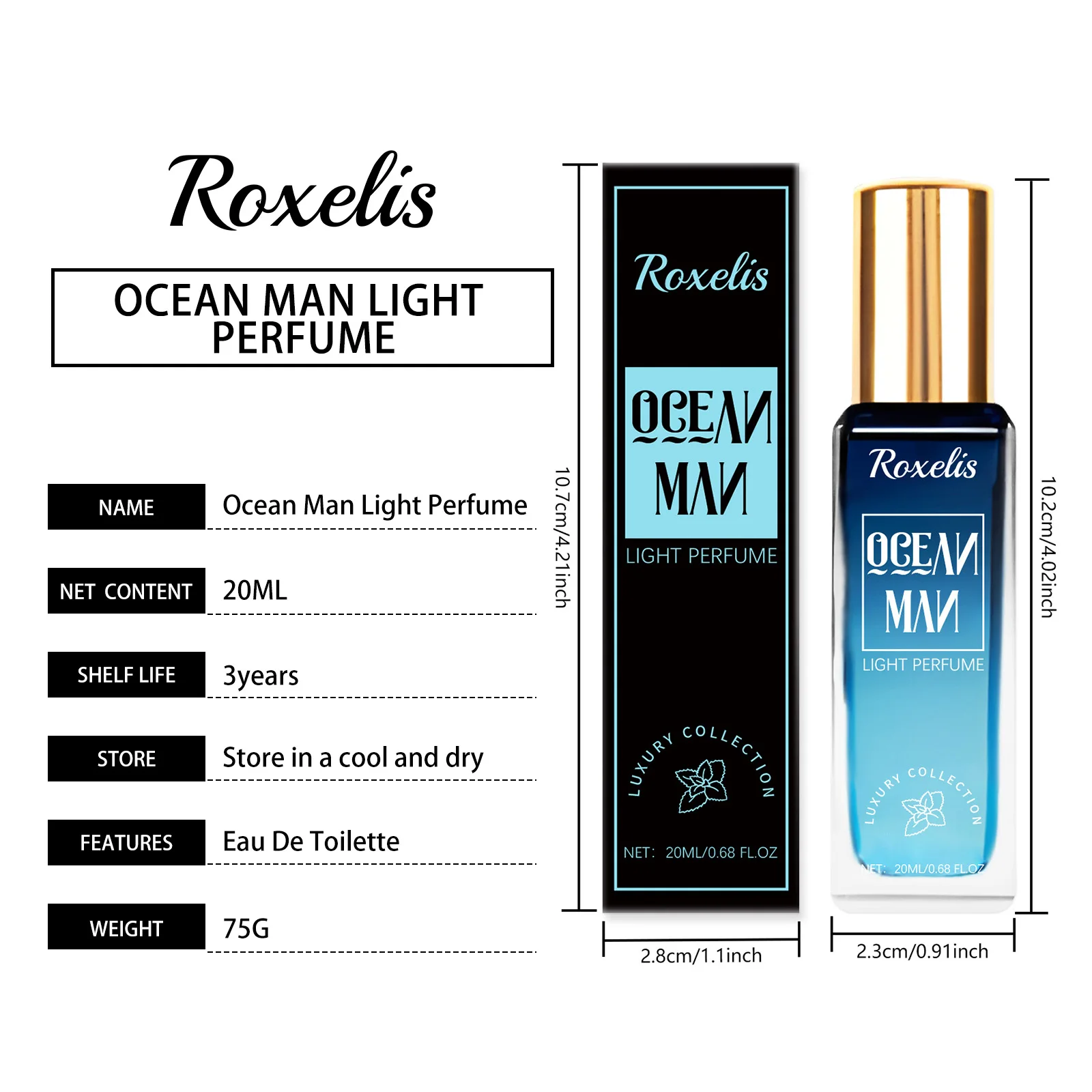 Roxelis 20ml perfume de feromônio masculino luxo fragrância de longa duração cabelo corpo flertando fresco casal namoro liberação perfume encantador