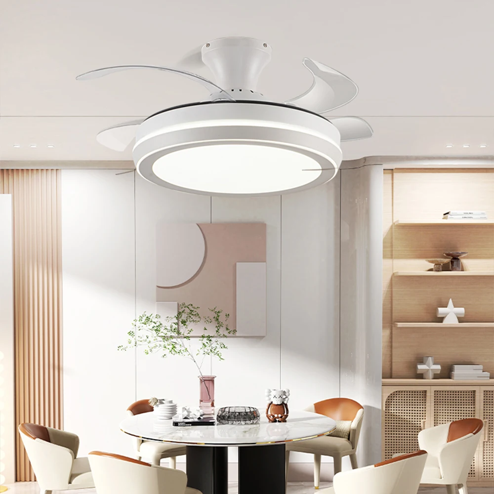 IRALAN  Household Electric ceiling led light fan silent invisible blade Lamps for room living room dining room study kitchen