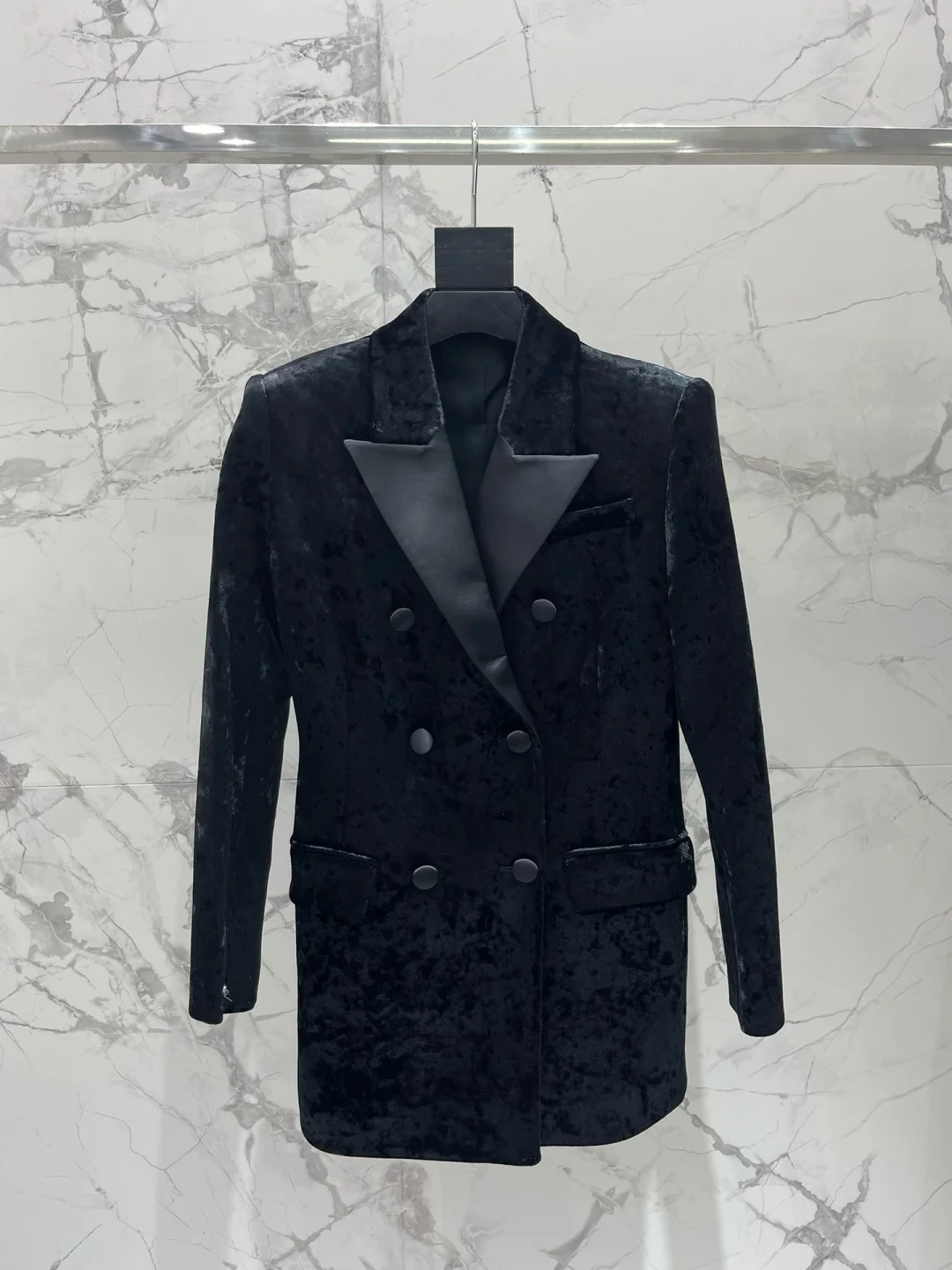 

Velvet Blazer Women Fashion Luxury Tweed Jacket Female Autumn Winter Wedding Office Clubwear