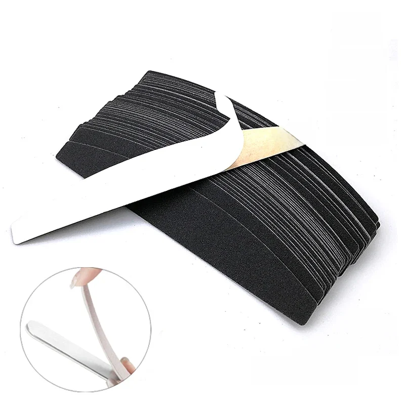 10 pièces,Limes à ongles grises remplaçables, 100 180 grain, tampons en papier de verre, poignée en métal, outils de manucure,