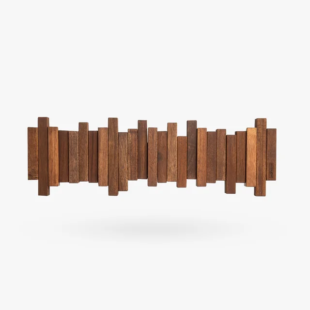 100 Natural Wood Wall Hanger Innovative Design Decorative Wall Hanger with 5 Retractable Hooks Edihome