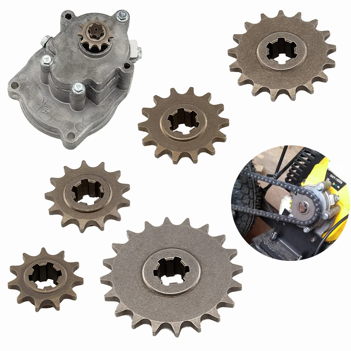 AliExpress NONE Front Gear Box Sprocket T8F 11T 13T 17T 20T Pinion Sprocket Chain Cog Metal For 47cc 49cc Minimoto ATV Mini Bike Moped Scooter