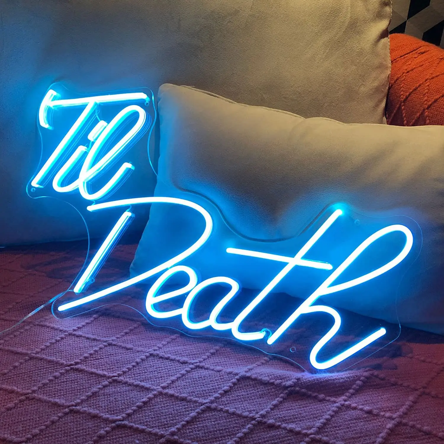 Til Death Neon Sign Light for Bedroom Bar Party Home Led Neon Light Custom Led Neon Hangs Sign Home Room Wall Decoration