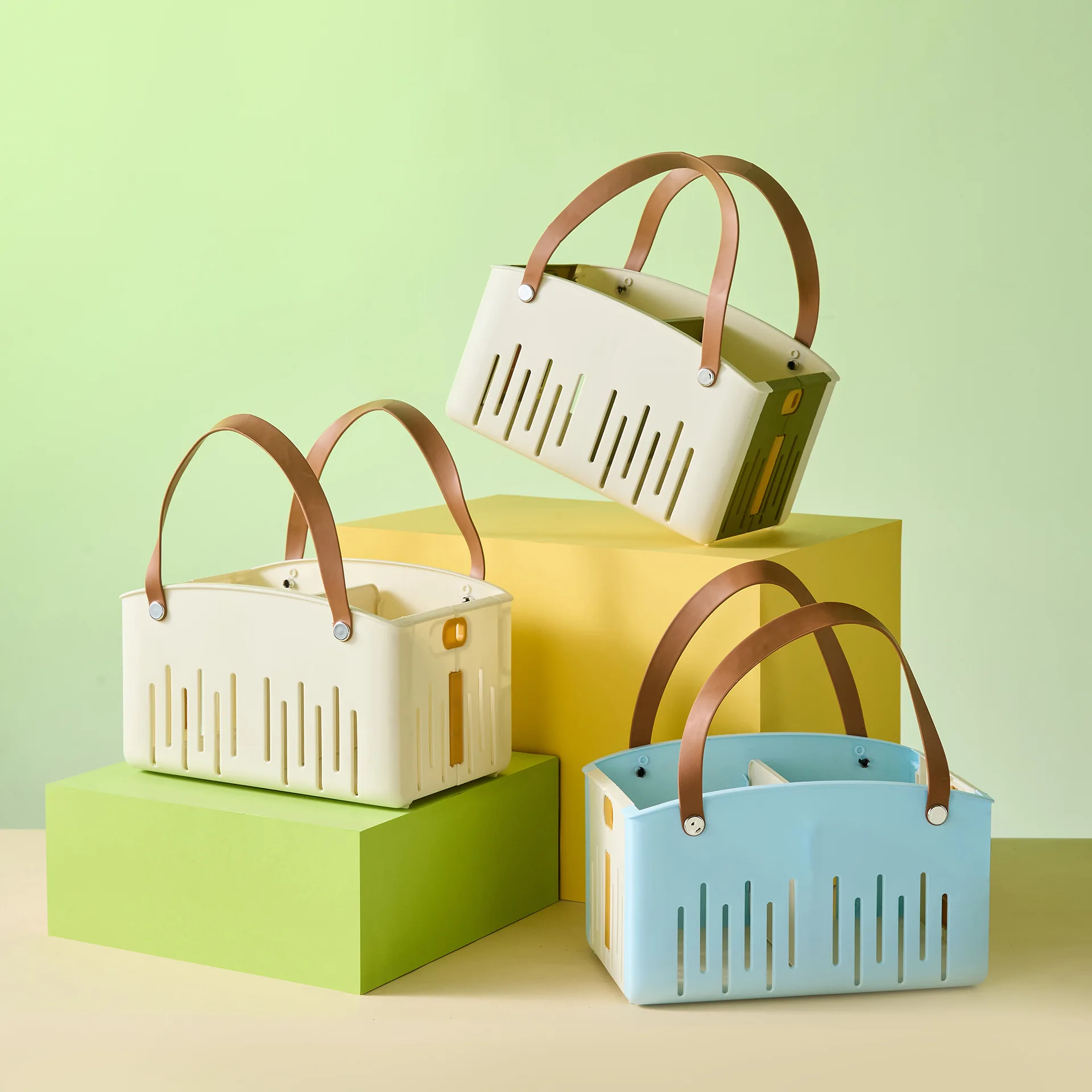 

Dopamine Household Portable Storage Basket Bathroom Large Capacity Folding Bath Basket Toilet Drain Multifunctional Plastic