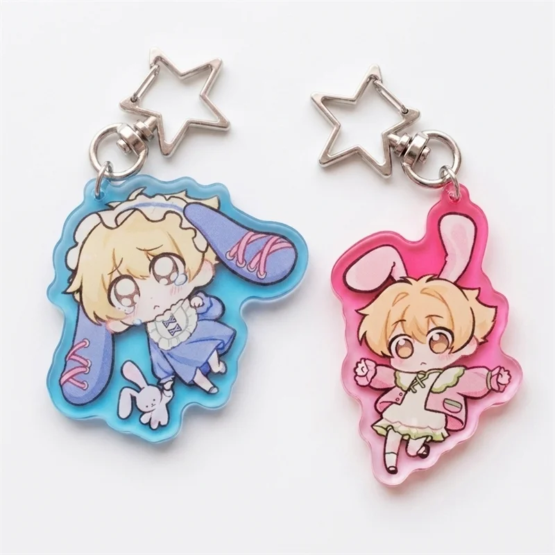 Anime Ouran High School Host Club Mitsukuni Haninozuka Honey Cosplay Keychain Pendant Key Chain Accessories Keyring Jewelry Prop