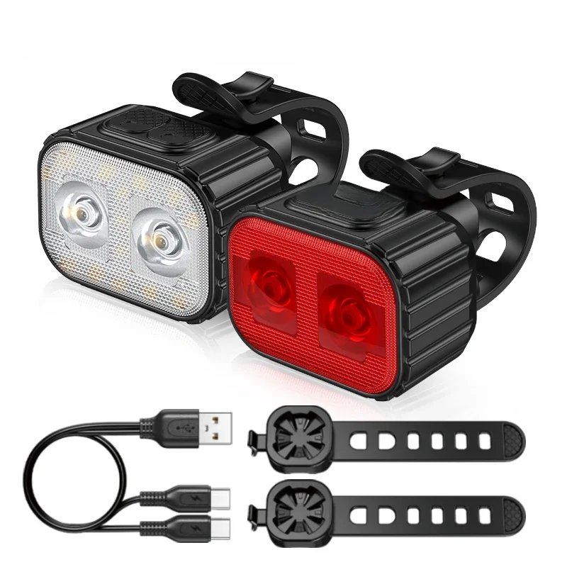 AliExpress CYCLAMI TOPRIDE Bike Light Q4 LED Bicycle Front Rear light USB Charge Headlight Cycling Taillight Bicycle Lantern Bike Accessories Lamps