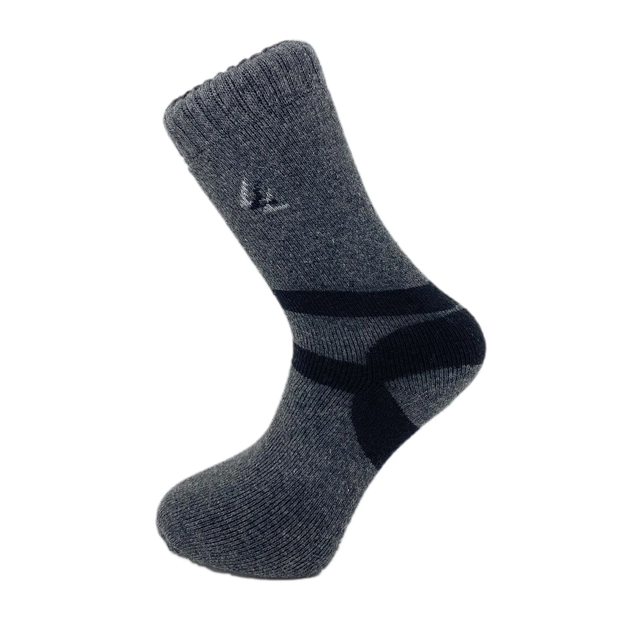 Thermal Socks for Men Winter Wool Crew Socks Gray 1 Pair Size 10-13