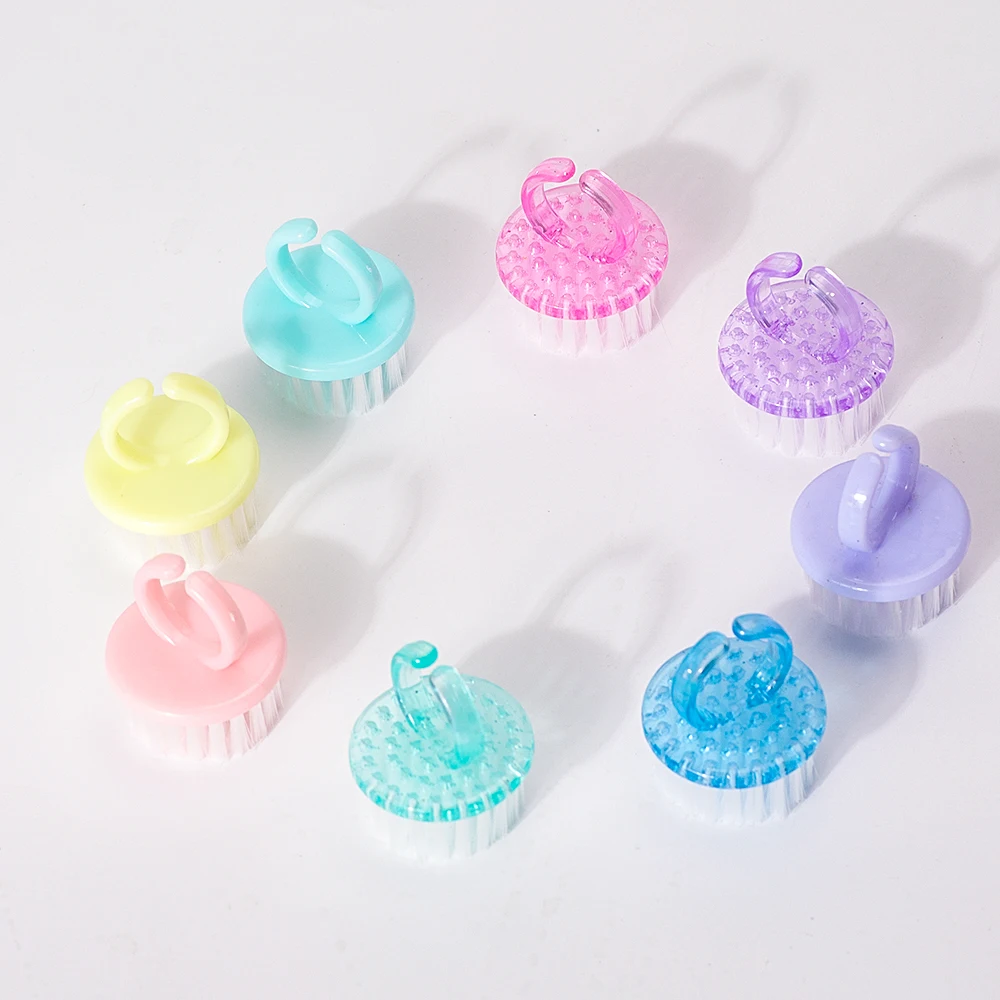 1/8/16 個プラスチックネイルブラシミックスカラーネイルハンドスクラブクリーニングブラシダストクリーナーネイルアートマニキュアソフトリムーバーツール