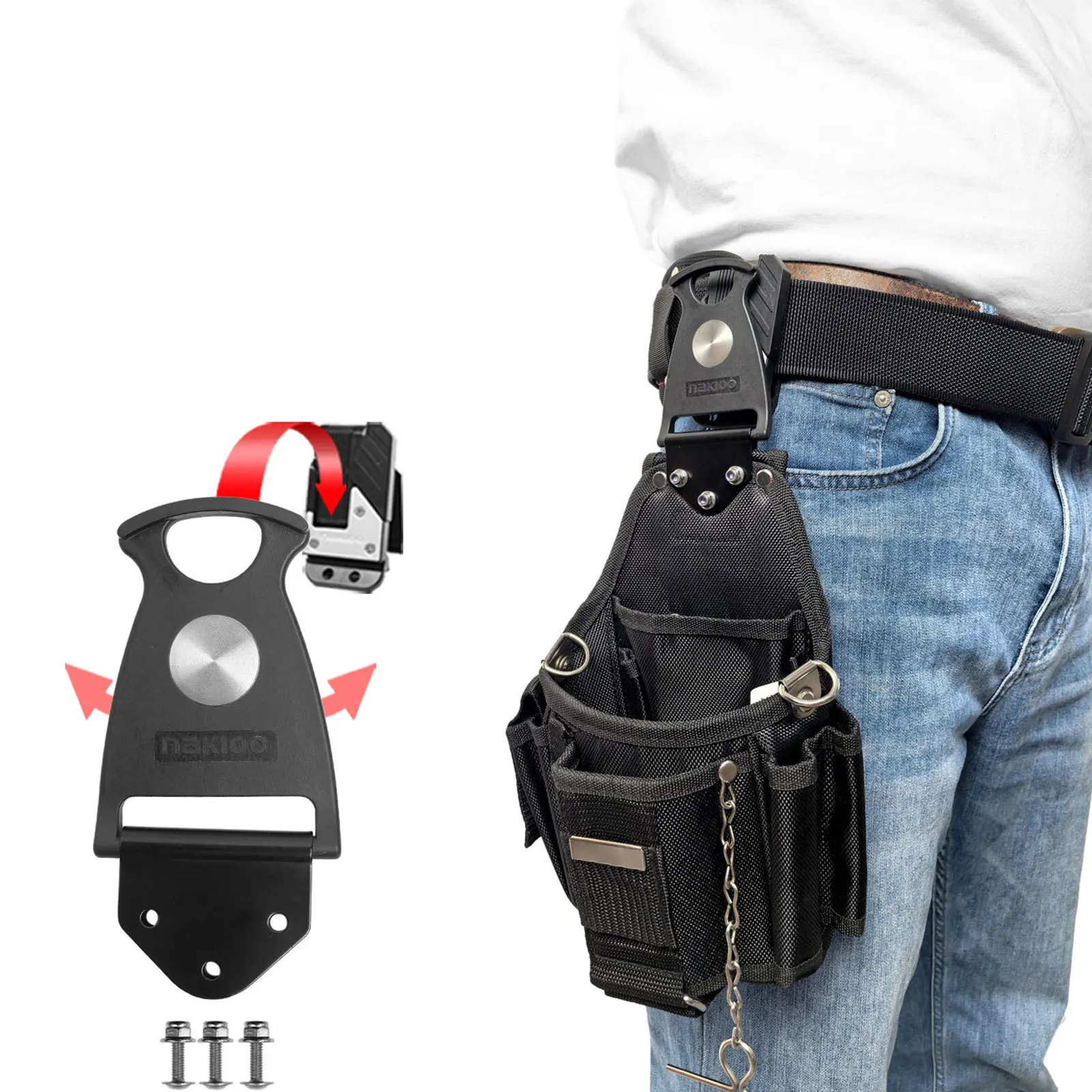 Quick Release Tool Belt Buckle Quick Installation Lightweight Flexible Chain Universal Quick Release Tool Belt Buckle Upgrade