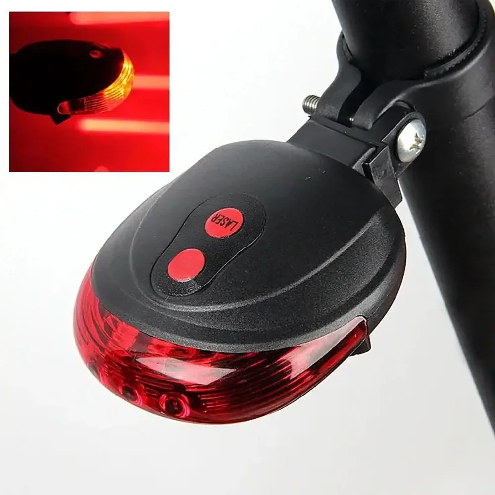 AliExpress 5 LED Bike Tail Lamp Night Riding Laser Light Outdoor Cycling Waterproof Safety Warning Taillight