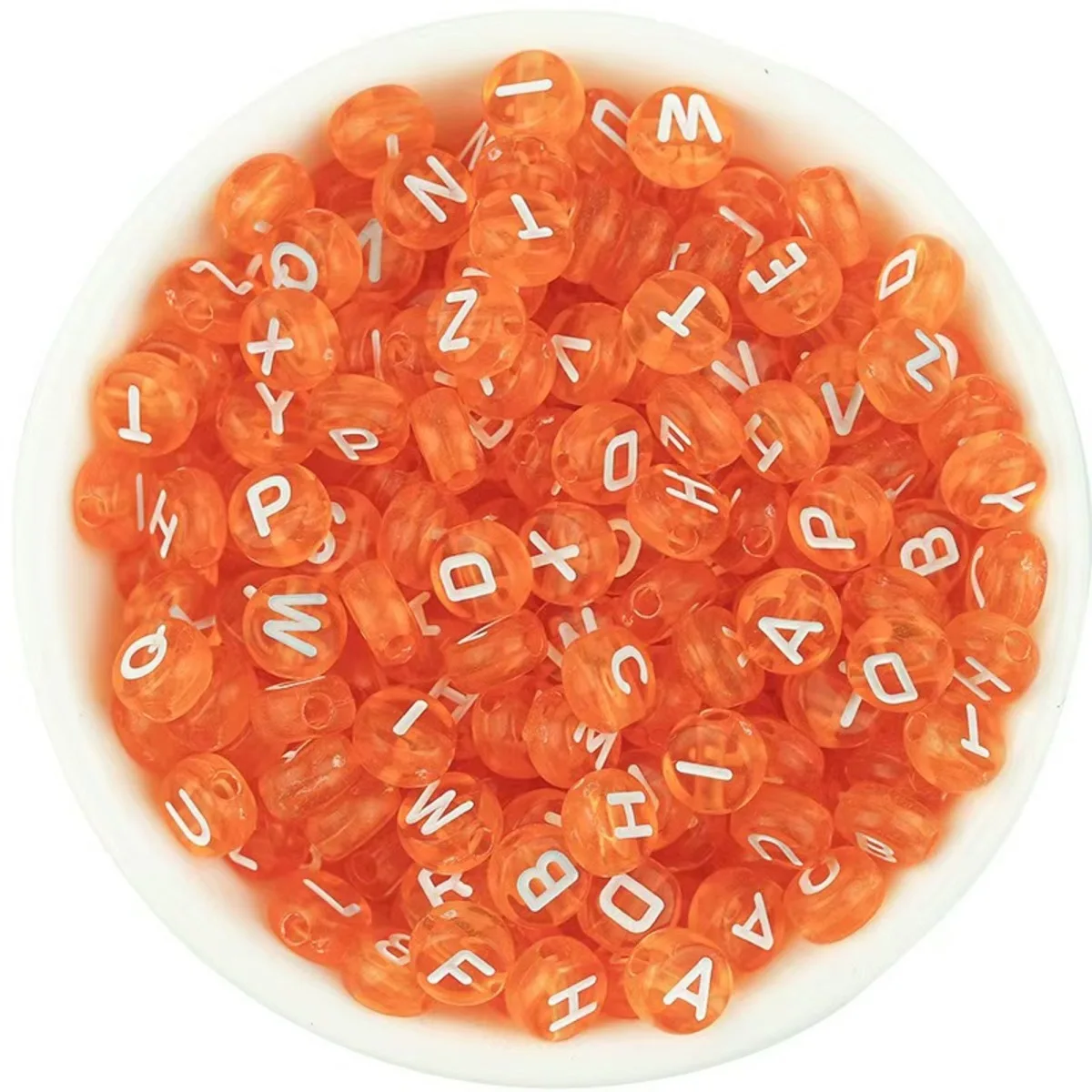 100pcs/Lot Acrylic Oblate Alphabet Beads Colorful Transparent Letter Beads for Jewelry Making DIY Bracelet Necklace Accessories image 2