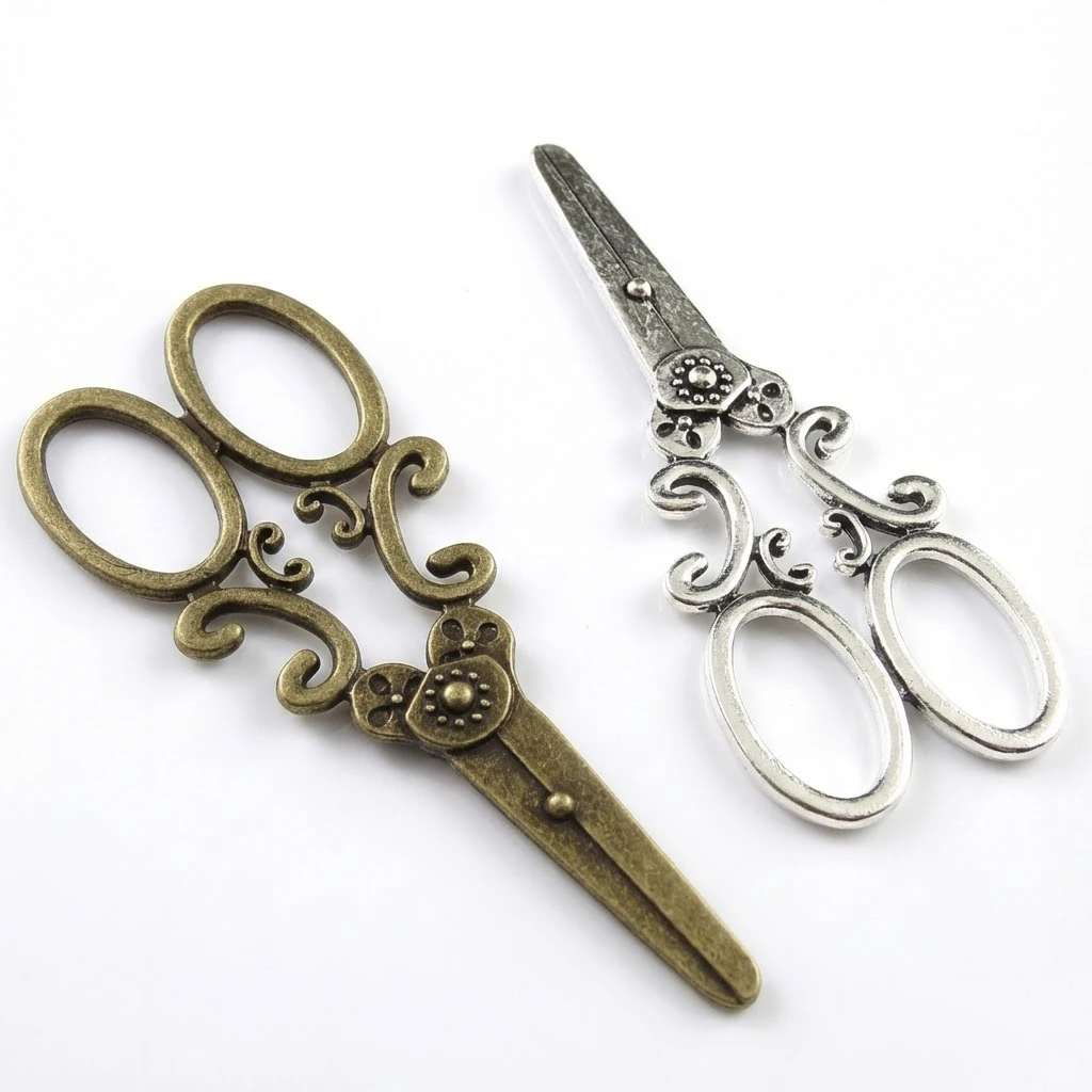 5pcs 30x75MM Tibetan Silver Steampunk Scissors Shape Charms Connector Beads for Jewelry Making Handmade Craft Supplies Wholesale