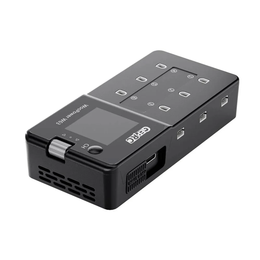 GEPRC WooPower W63 78W 3A * 6 6 منافذ 1S شاحن بطارية ليبو مفرغ مع وظيفة التخزين 1.54 بوصة IPS عرض دعم يبو/