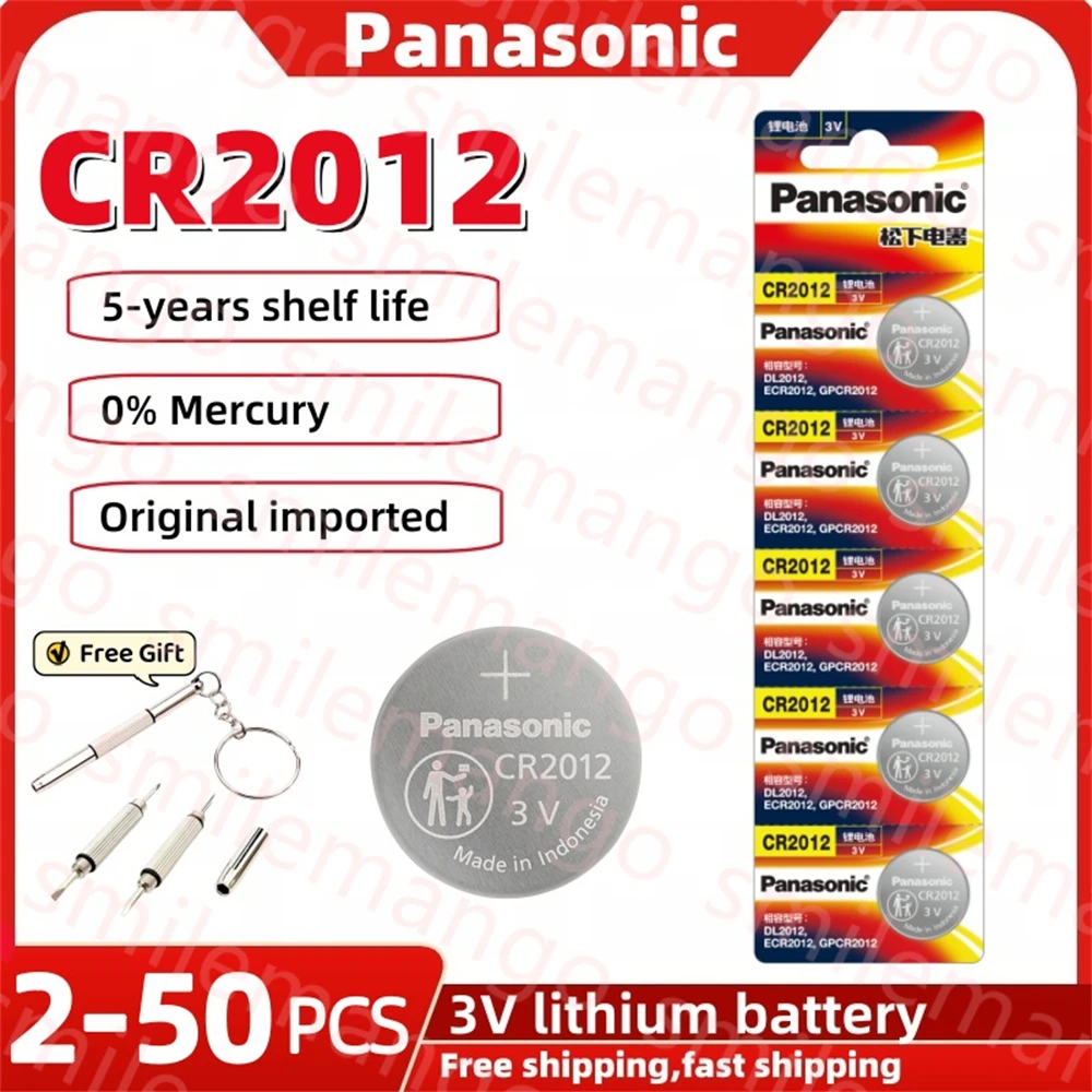 

Panasonic CR2012 Button Battery Is Suitable for 3v Weight Scale Button Remote Control Motherboard 3D Glasses Blood Glucose Meter