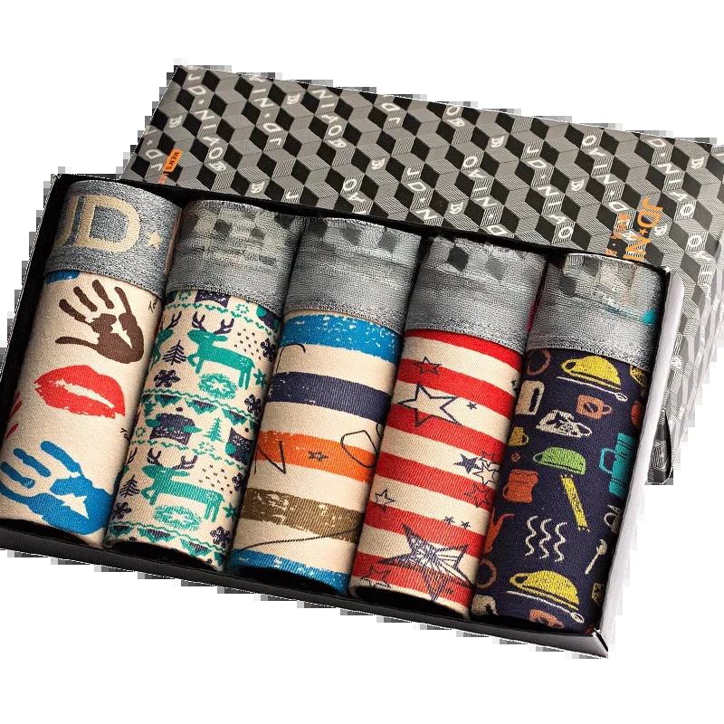 Sous-vêtements chauds hommes coton Boxer Homme marque caleçon Homme culotte respirant Shorts U poche convexe grande taille L-5XL