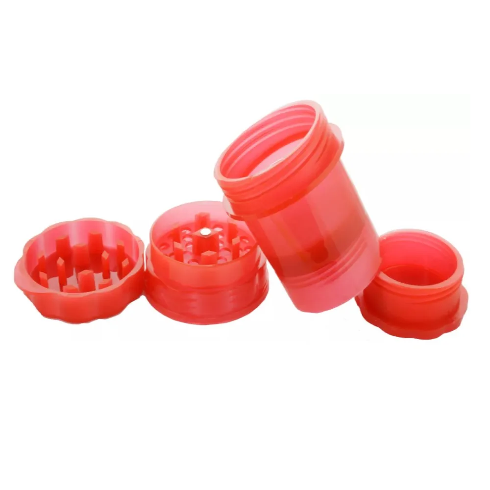 Candy Color Grinder herb saver container  2 in 1 Multifunction Plastic Spice Mill with Storage Smoking Home Supplies