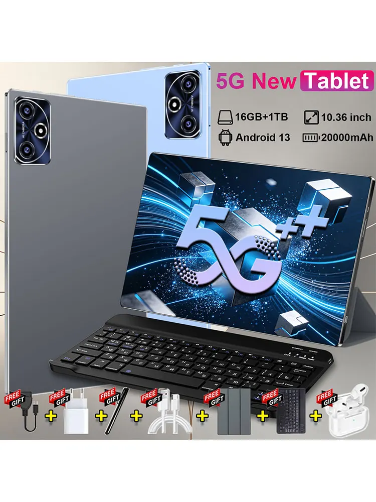 Tablet 2026 20000mAh 14 rdzeni 16GB 1TB aparat 16+32MP Dual SIM 10,36 cala HD WiFi 5G Bluetooth GPS tablet do nauki i biznesu — 2