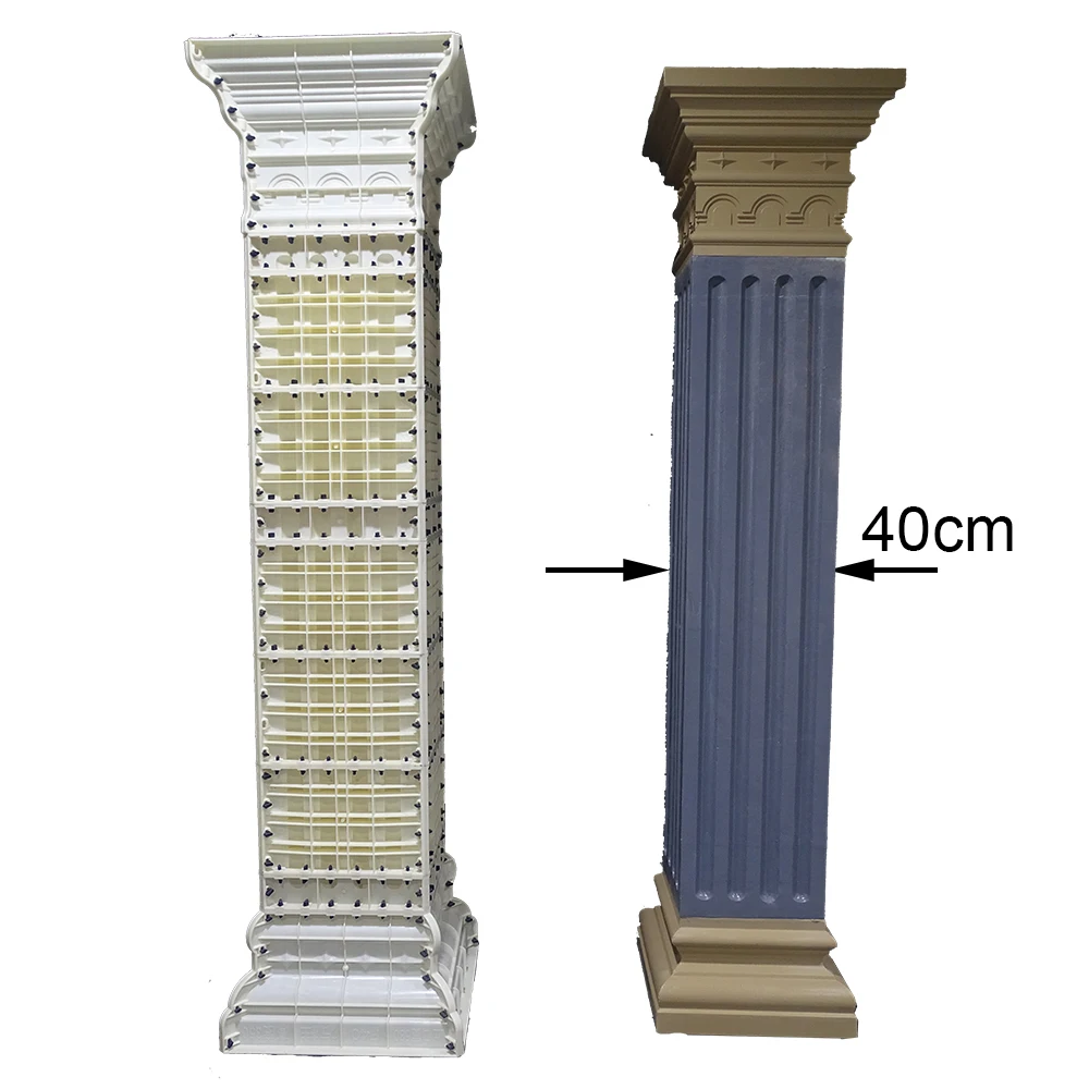 40cm/15.75in Square Post ABS Plastic Durable Concrete Pedestal Post Mould Roman Post Mould