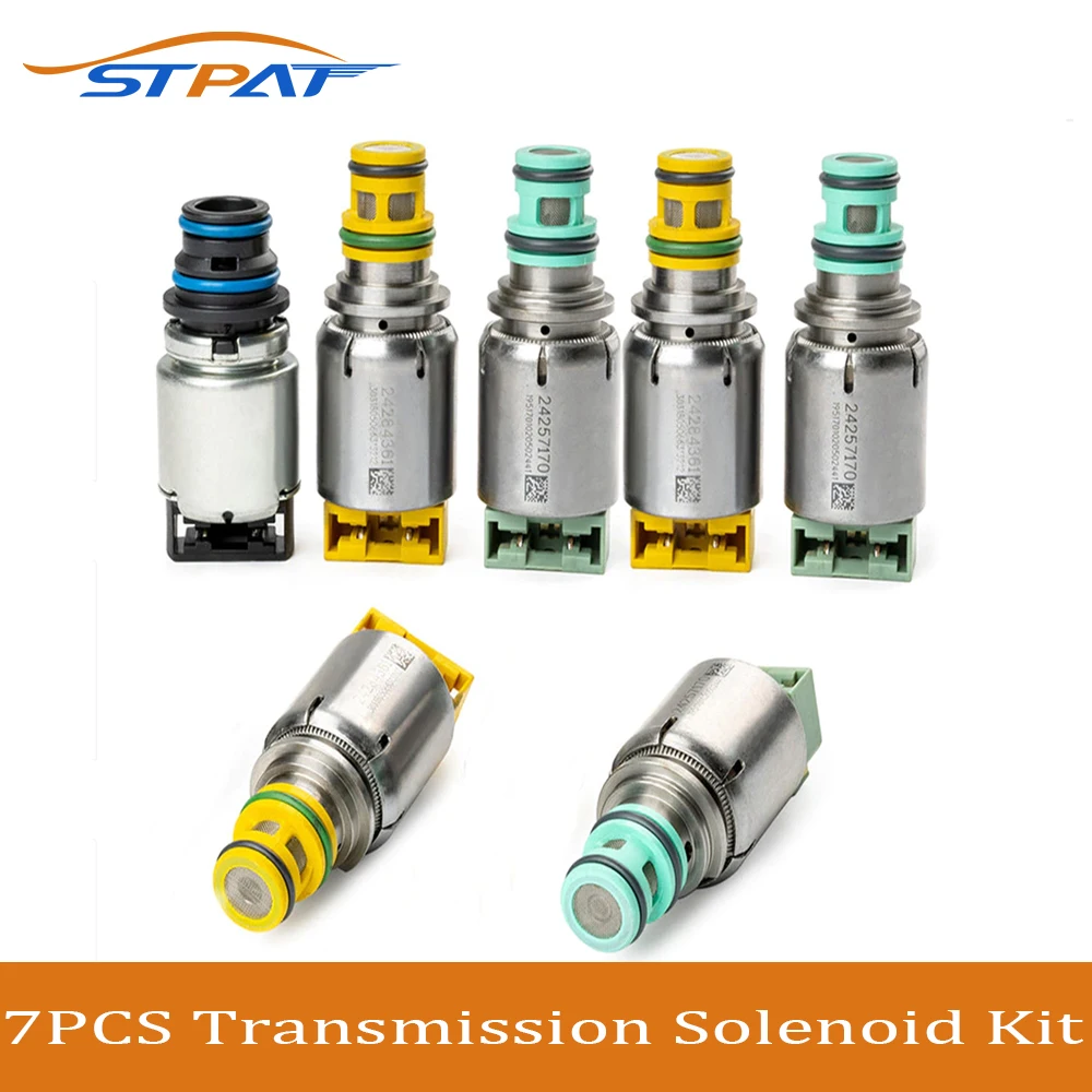 

STPAT 7PCS Genuine 6T45E 6T40E 6t40 6t45 Transmission Solenoid Kit For GMC For Buick Regal For Chevy Malibu Epica Winstorm