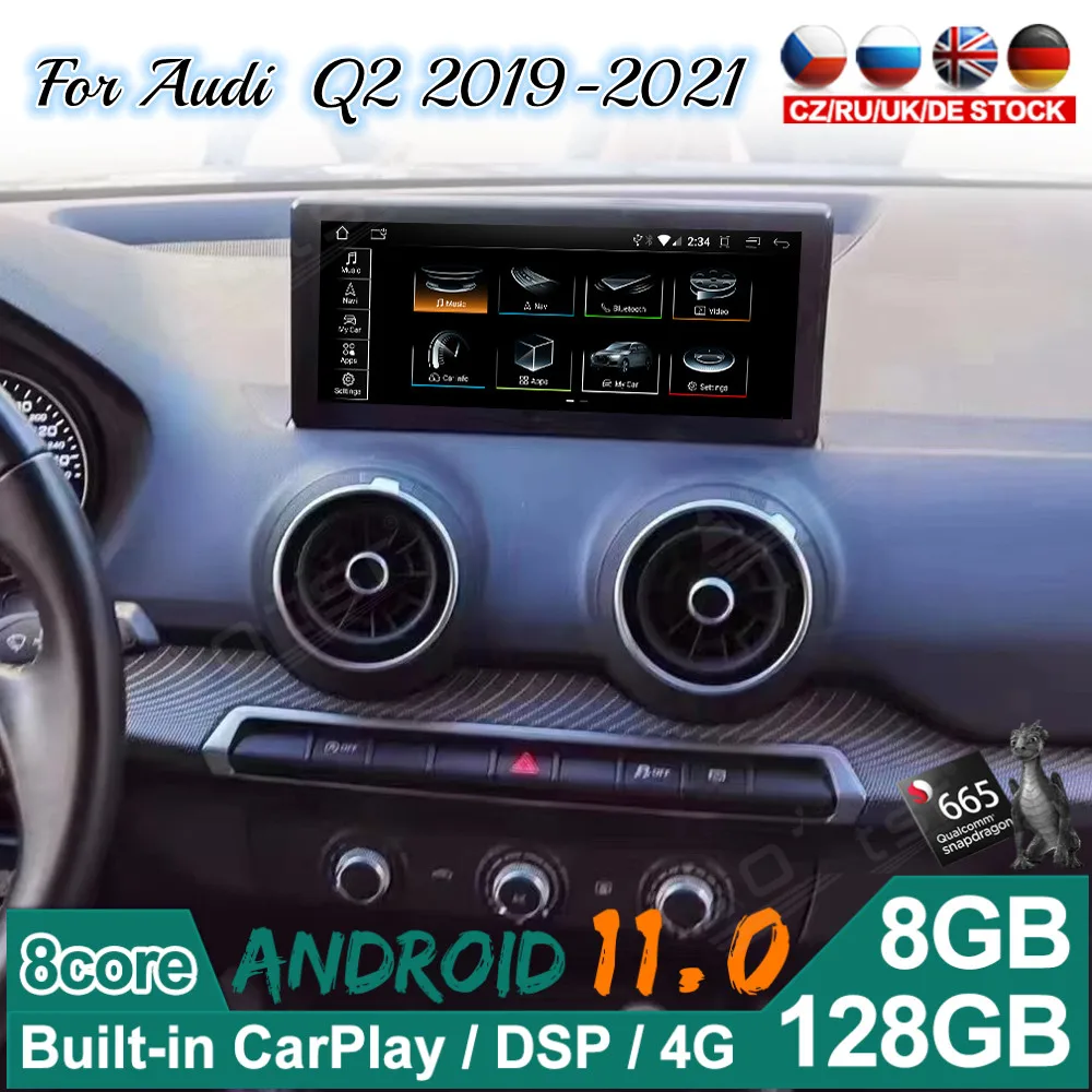 

10.25" Android Car Radio Player For Audi Q2 2019 - 2021 Stereo GPS Navigation Monitor MMI MIB multimedia Heaunit tape Right Hand