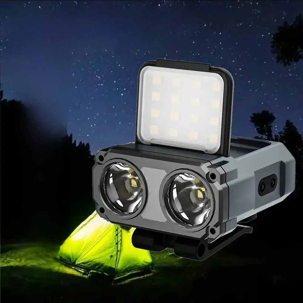 AliExpress LED Sensing Headlamp Type-C Rechargeable Cap Slip Lamp Warning Head Light for Night Safety Riding Outdoor MTB Bike Headlight
