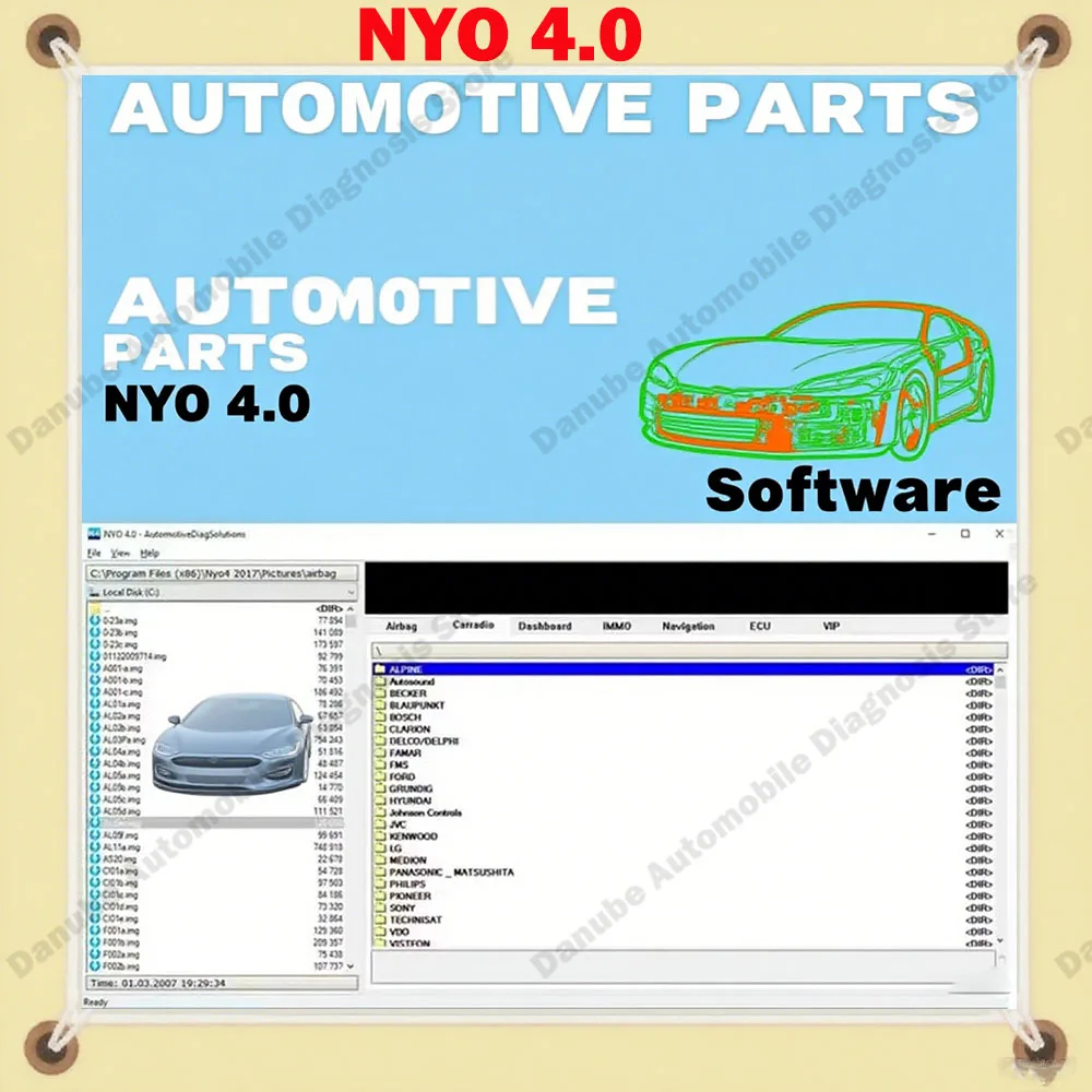 

New 2017 NYO 4.0 Car Radio Repair Software Full Database with Airbag Dashboard IMMO Navigation AutoData for Automotive Repair