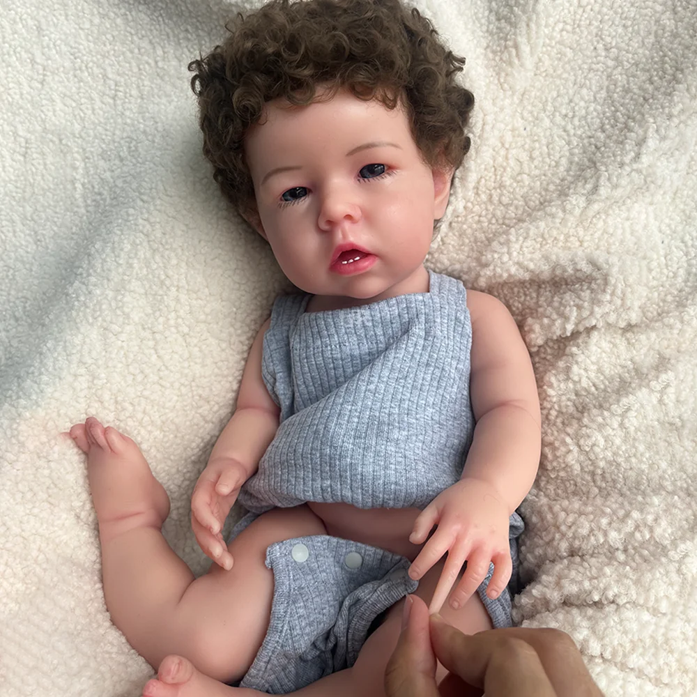 20 "corpo inteiro silicone reborn bebê menino 3d artesanal pintado pele realista recém-nascido boneca espanha bebês artista colecionáveis