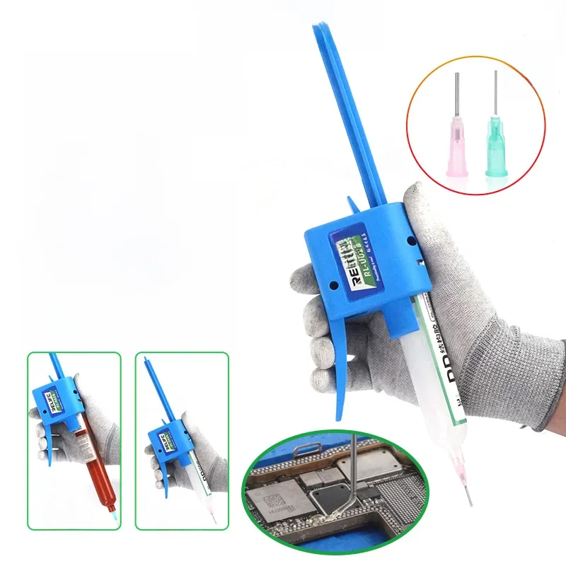 RELIFE RL-062B ręczny pistolet do kleju igły Booster dla 30CC ~ 60CC strzykawki oleju pasty lutowniczej maska lutownicza UV oleju klej strukturalny 50CC — zdjęcie 2