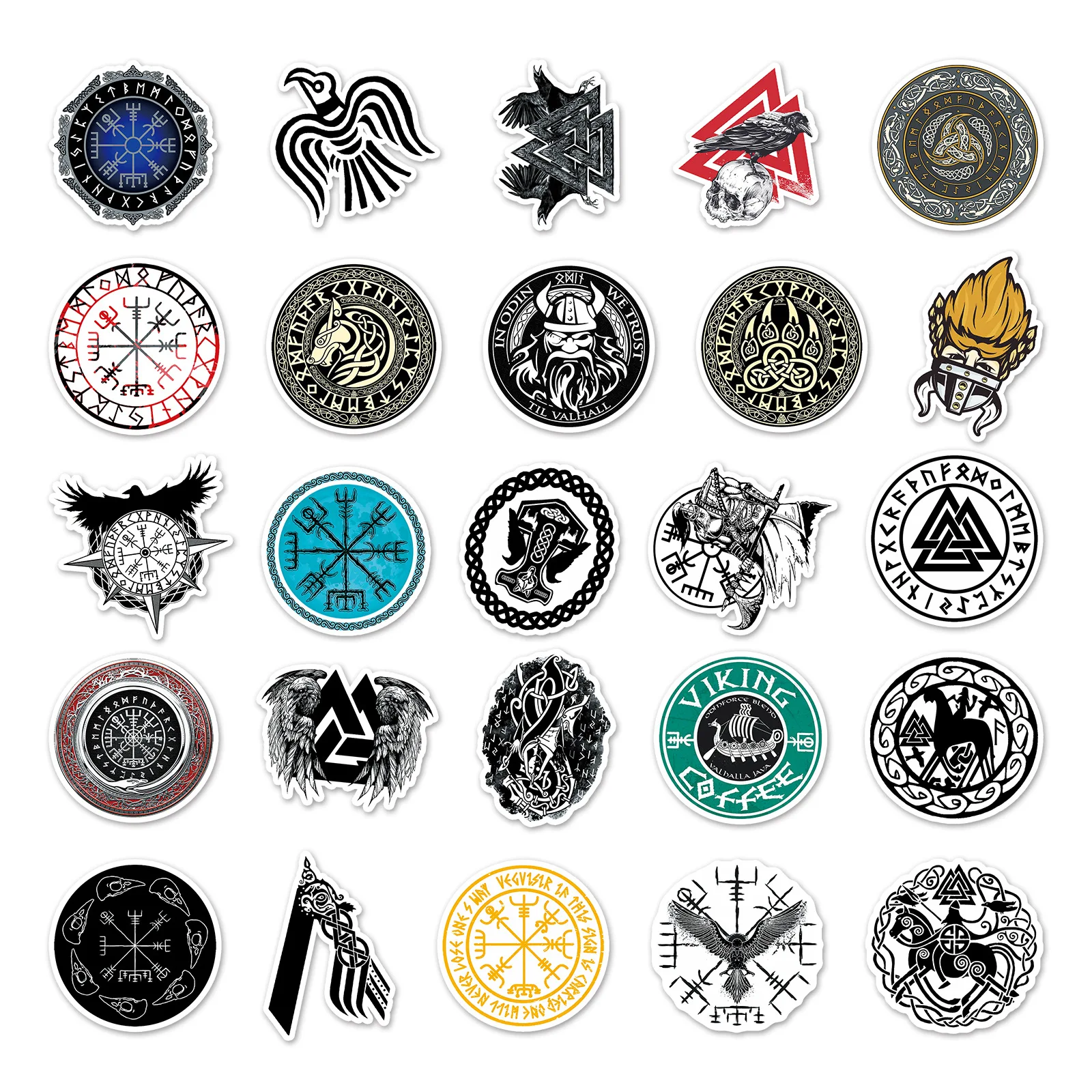 10/30/50PCS Viking Totem Stickers Aesthetic Graffiti PVC Wall Decals DIY Phone Skateboard Suitcase Notebook Classic Toys Gift