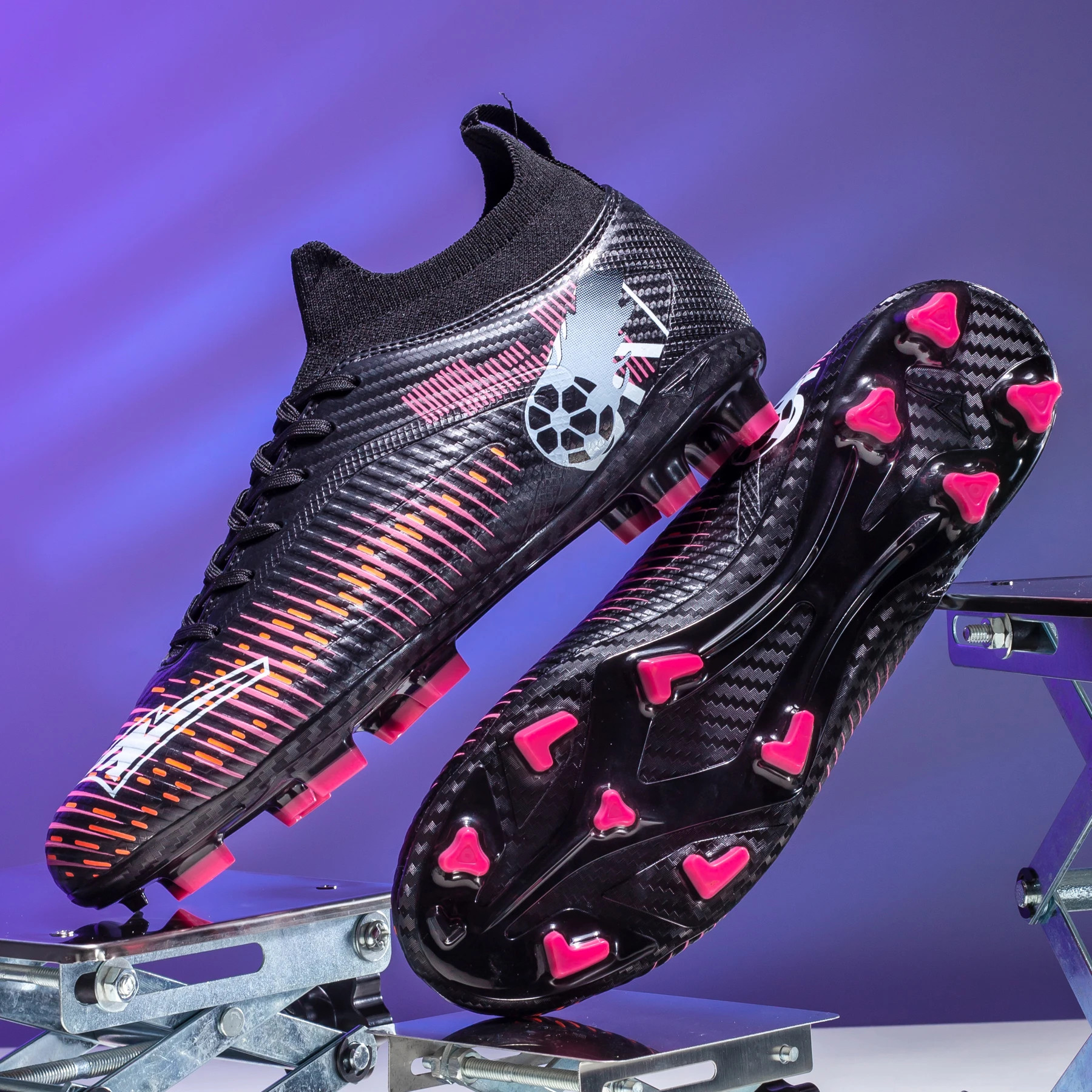 Botas de Fútbol Unisex de Caña Alta con Tacos FG/TF Ligeras para Partidos en Césped Natural y Sintético, Entrenamiento y Competición, Agarre Fuerte