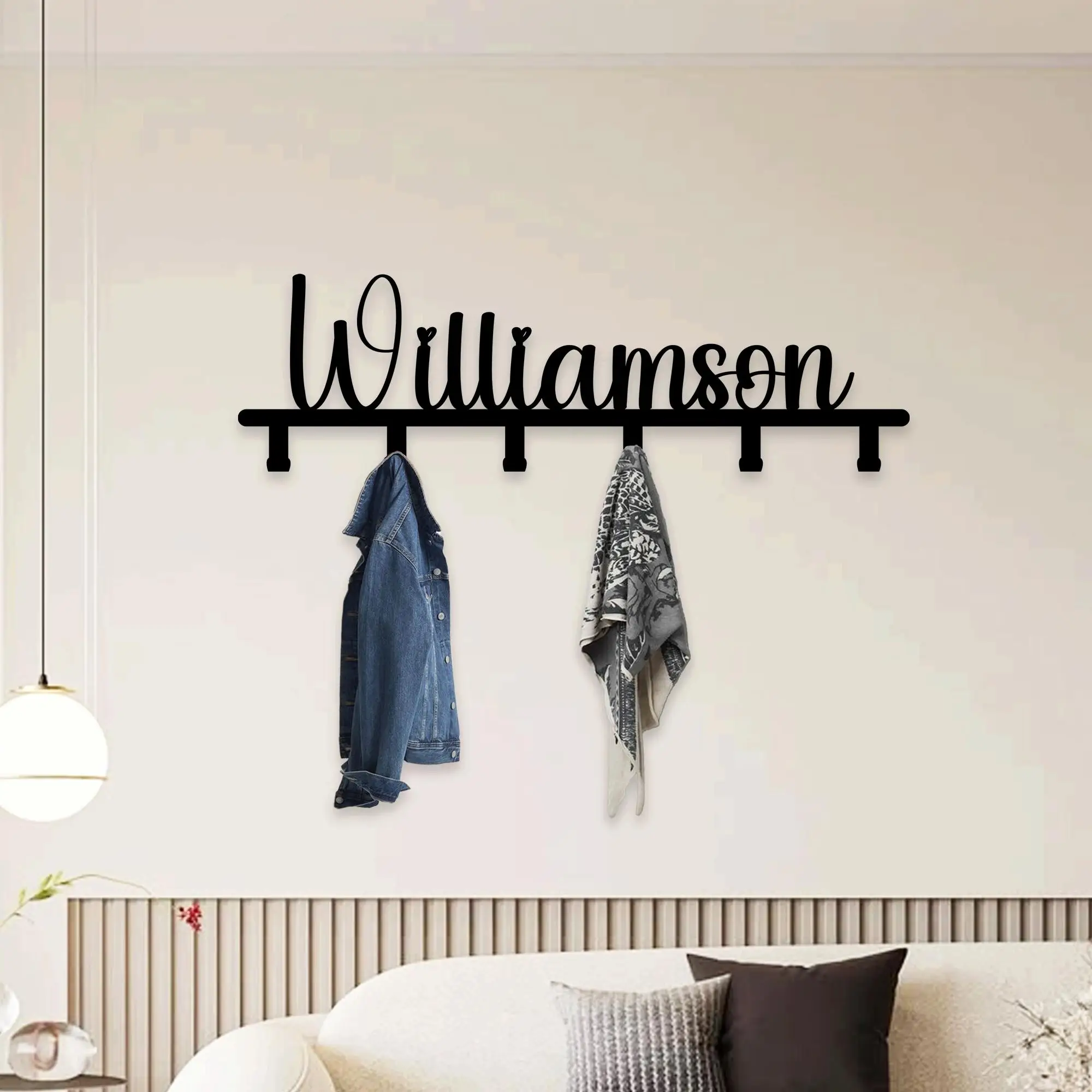 Personalized Entryway Wall Hanger for Coats,Custom Wall Hanger,Custom Metal Wall Coat Rack ,Unique Welcome Home Decor Art