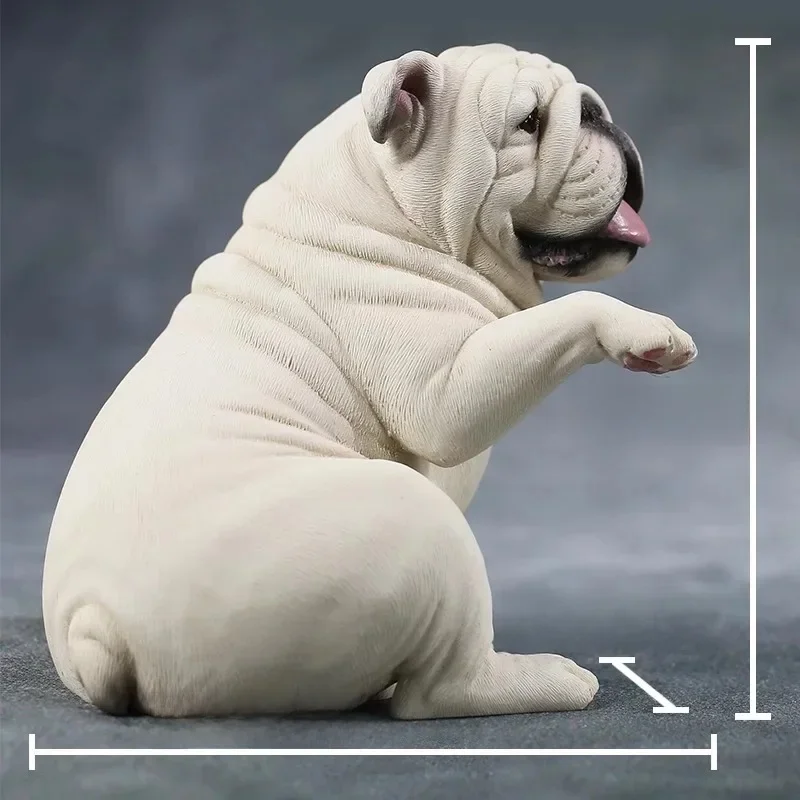 JXK 1/6 skala symulowane zwierzęta buldog zabawki Model uśmiechnięta podnosząca ręka lalka z żywicy dla 12 cali kolekcje meble do wyświetlania — zdjęcie 2