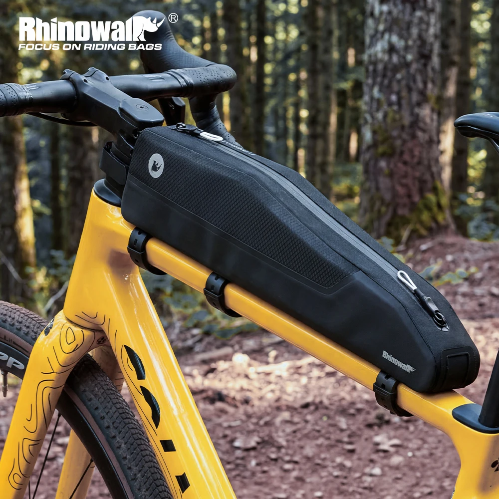 

Rhinowalk Bicycle Frame Bag Top Tube Bag Paint-Safe Waterproof Screw & Strap Fixing No Touching The Legs For MTB&Road Bike