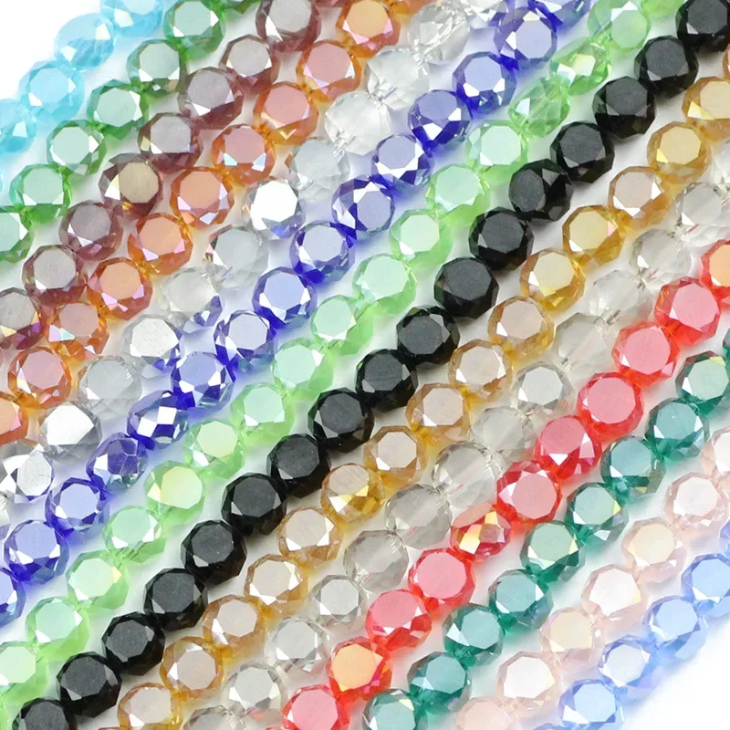 JHNBY Brot Form Österreichischen Kristall 50 stücke Hohe Qualität 5*8mm Matte Glas Flache Runde Lose
