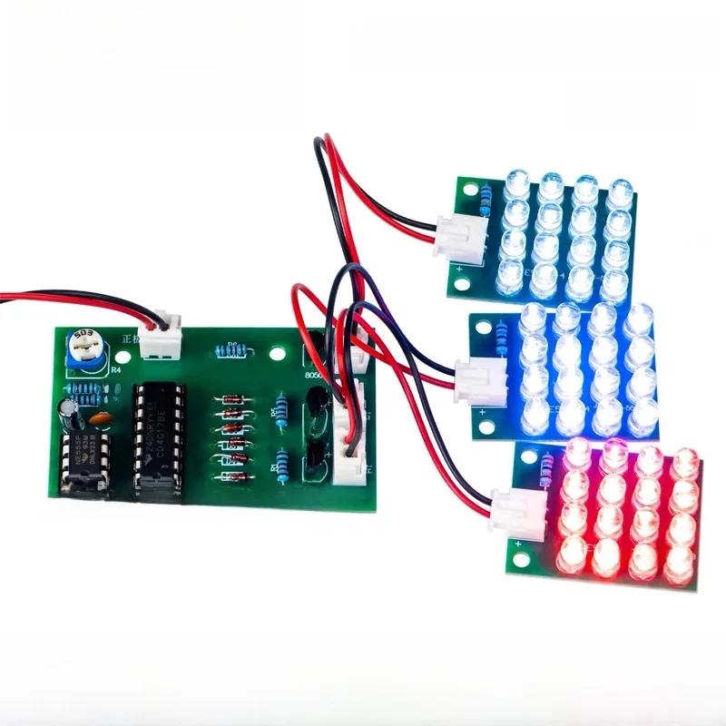 CD4017 + NE555 Lampa błyskowa Eksplozja-migająca dioda LED Suite Self DIY Learning Zestaw elektroniczny Moduł stroboskopowy Projekt produkcji — zdjęcie 2
