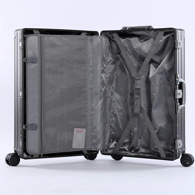 SEABIRD All Aluminum Luggage Zipperless Hard Shell Luggage Case with TSA Lock Spinner Alloy Metal Suitcase