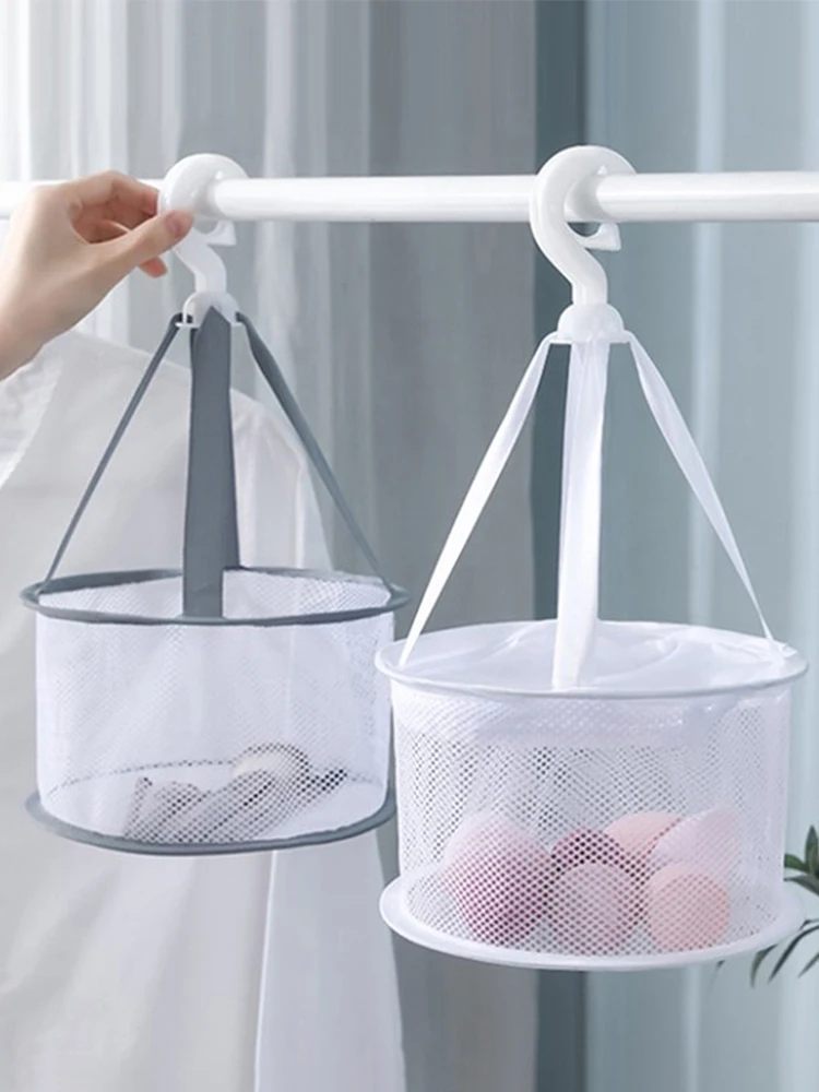 Cesta colgante para secado de huevos, bolsa de red para almacenamiento de brochas de maquillaje, organizador de belleza