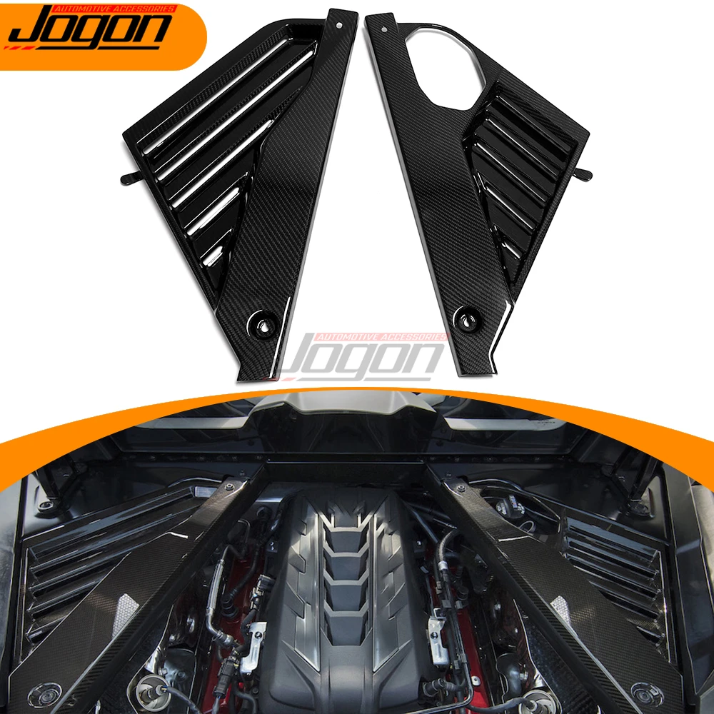 For Chevrolet Corvette C8 Coupe Z51 2020-2023 Carbon Fiber Car Front Engine Side Triangular Hole Panel Decoration Trim Sticker