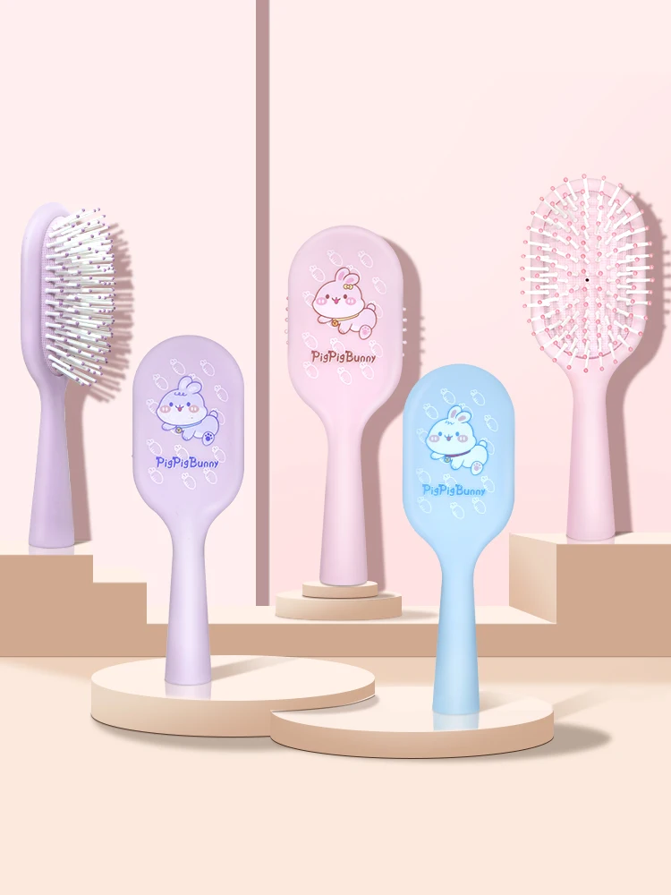 Cute Portable Air Cushion Massage Combs Hairbrush Cartoon Children Comb Foldable Hair Brush Anti-static Hairdressing Tool Kids