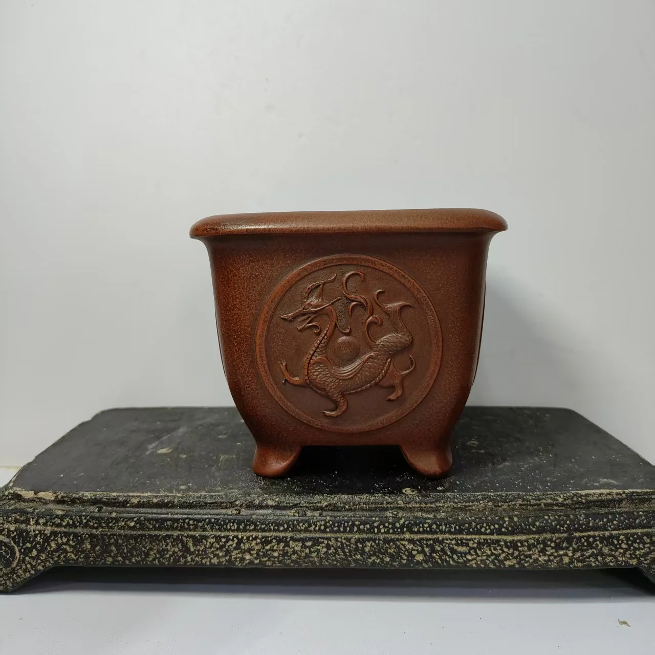 2025 Hot Sale Hand Craved Square Shape Bonsai Pots with Antique Style
