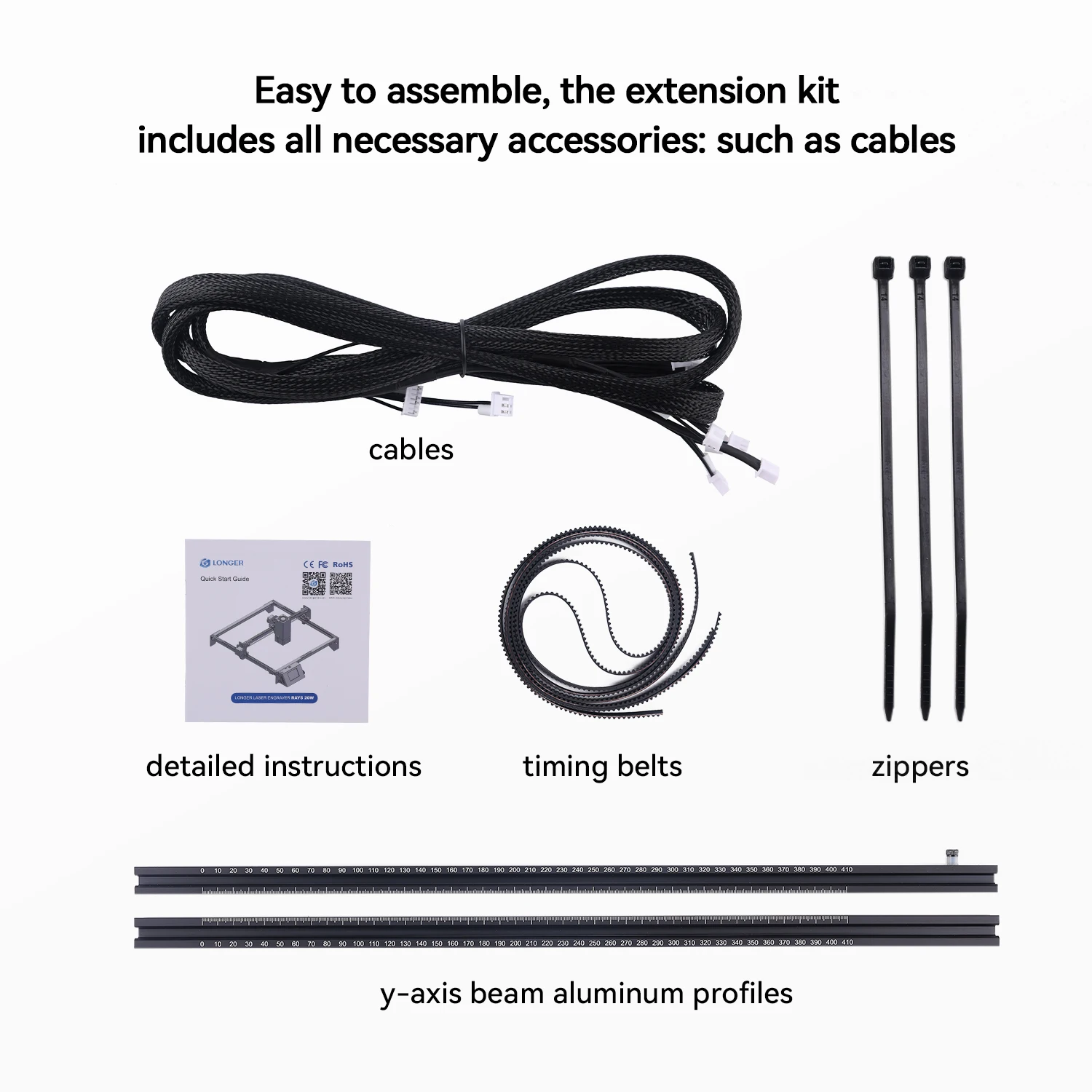 Original RAY5 Erweiterungsteile-Kit für LONGER RAY5 20W 10W 5W Gravur- und Schneidemaschinen-Zubehör, erweiterbar auf 400 * 850 mm