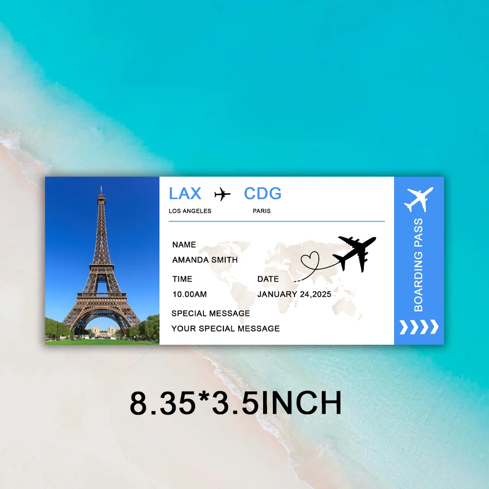 Customized boarding pass printing air tickets for surprise travel, DIY