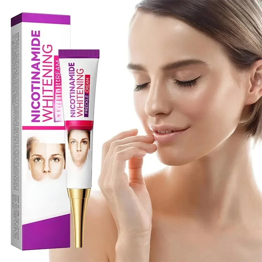 Crème blanchissante et anti-taches de rousseur pour le visage, Nicotinamide, éclaircissante et hydratante, estompe les taches foncées