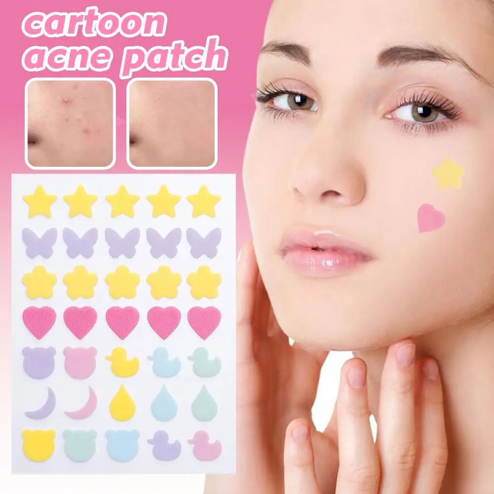 الملونة حب الشباب التصحيح متعدد الأشكال PE لطيف العيب ملصقات غير مرئية تنفس العناية اليومية بالبشرة الغروانية المائية بثرة بقع