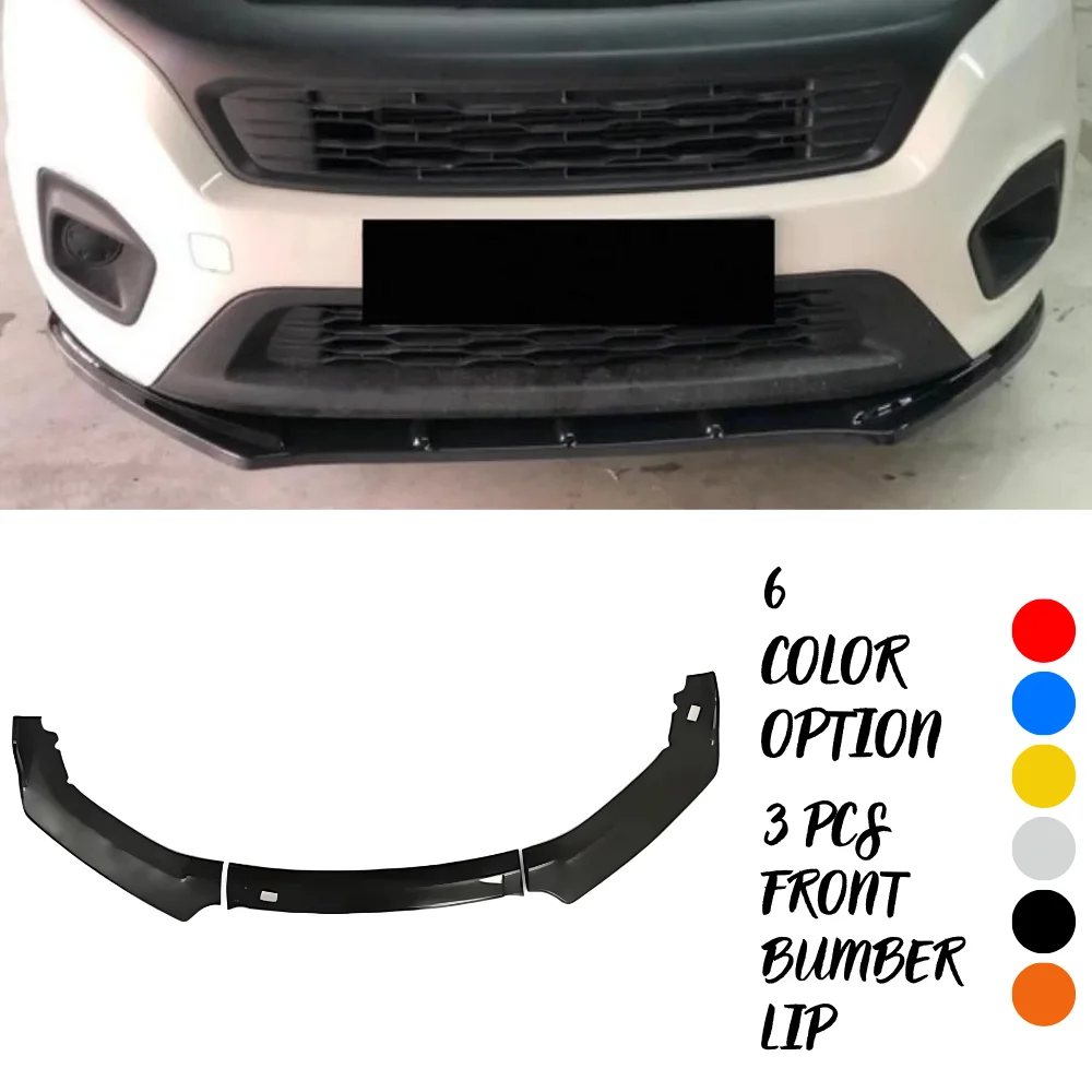 3 Pcs Front Bumper Lip For Fiat Fiorino Body Kit Car Accessories Spoiler Splitter Diffuser Flap Sport Bumper Exterior Parts