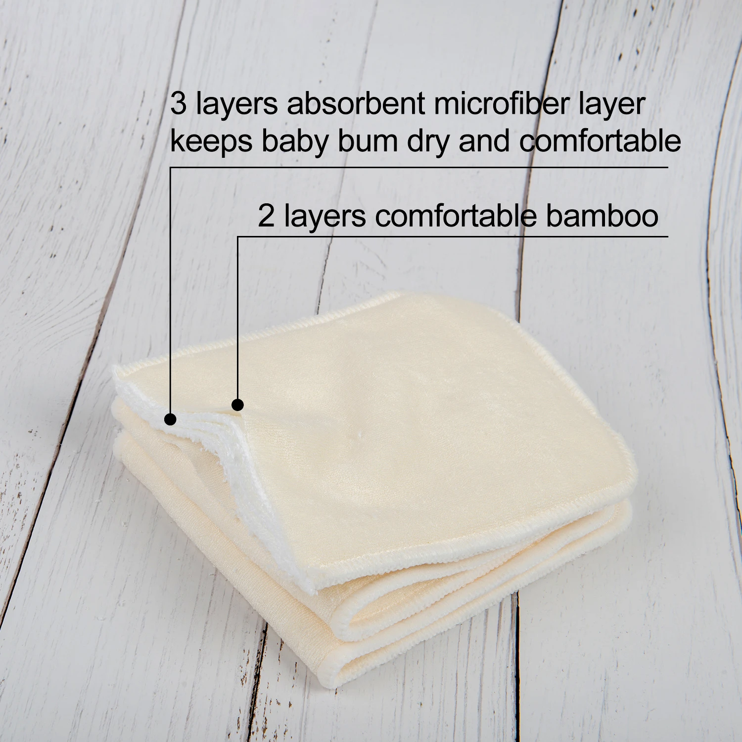 10pcs Alvababy 5 layers Bamboo Insert Organic Anti-bacterial Reusable Baby Cloth Diaper Insert