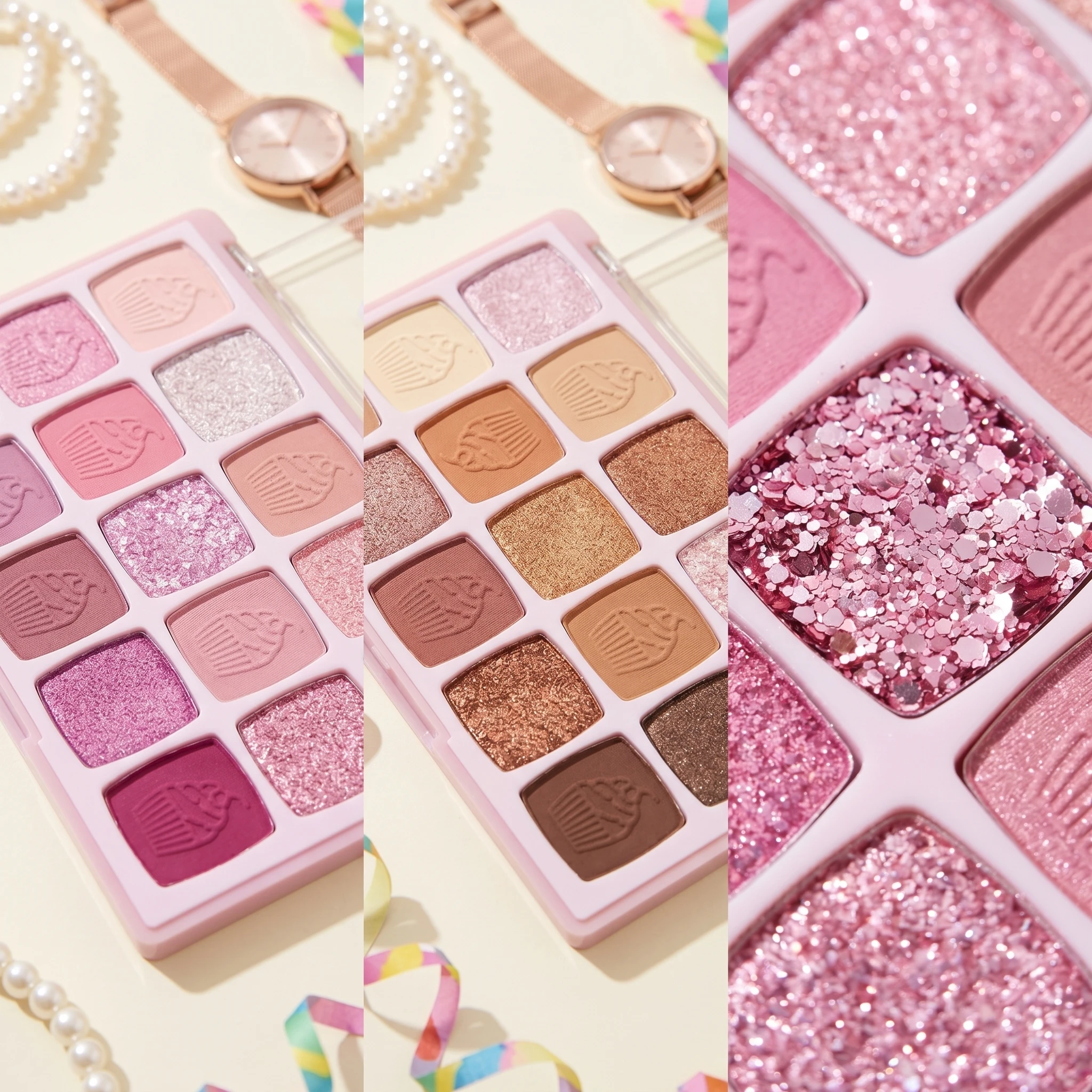 s.f.r color CAKE 15 Color Eyeshadow Palette, Matte & Glitter High Pigmented Eye Shadow, Purple Sweet Cake Themed Makeup Palette for Daily Party Look