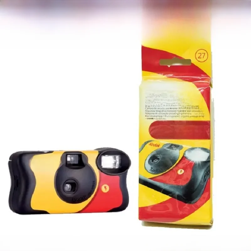 Oryginalny aparat jednorazowy Kodak FunSaver ze lampą błyskową 1/3/5 szt. Jednorazowe kamery punktowe i punktowe 27 arkuszy 39 arkuszy — zdjęcie produktu 7