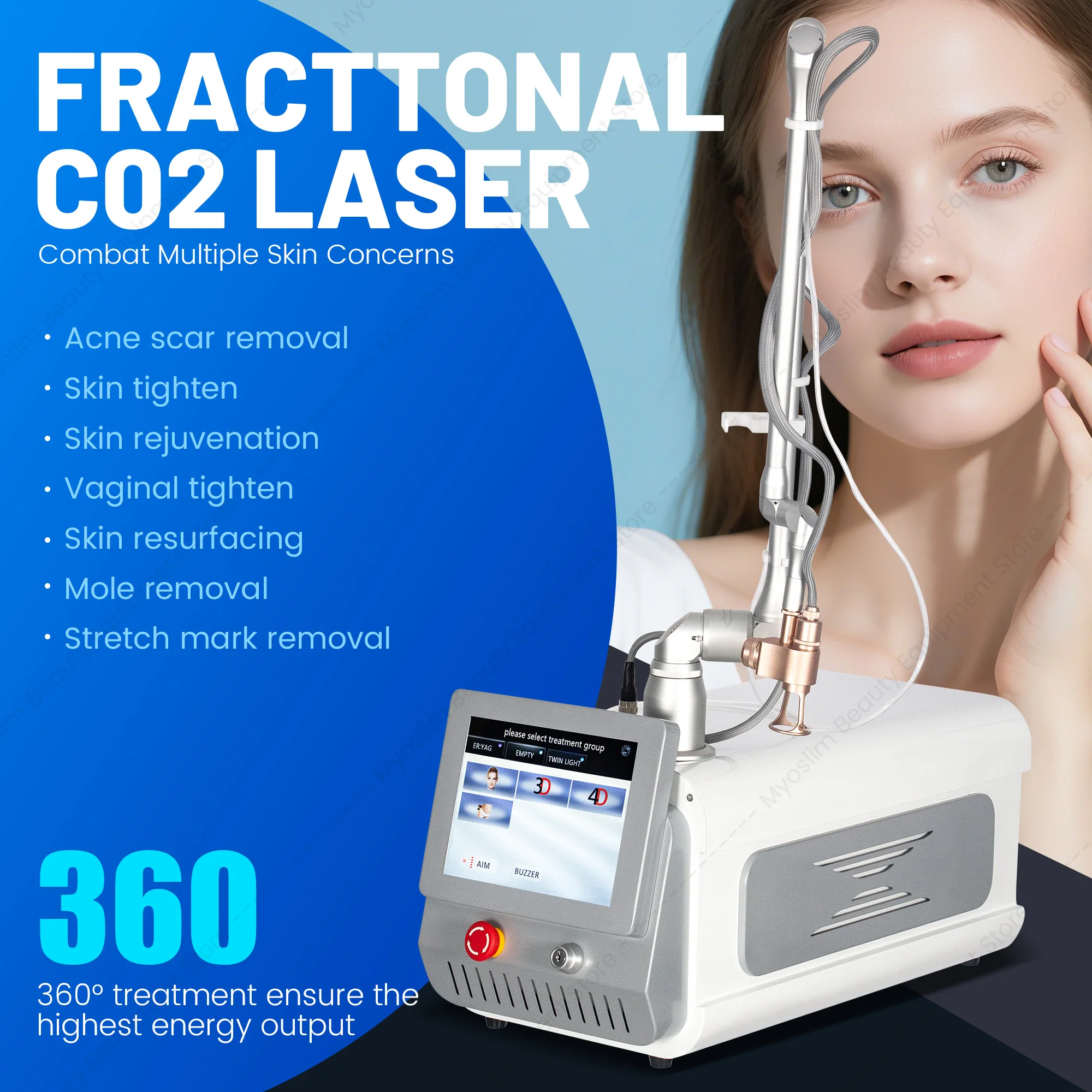 เครื่องเลเซอร์ CO2 Fractional  - Laser Skin Resurfacing Machine บทวิจารณ์และราคา